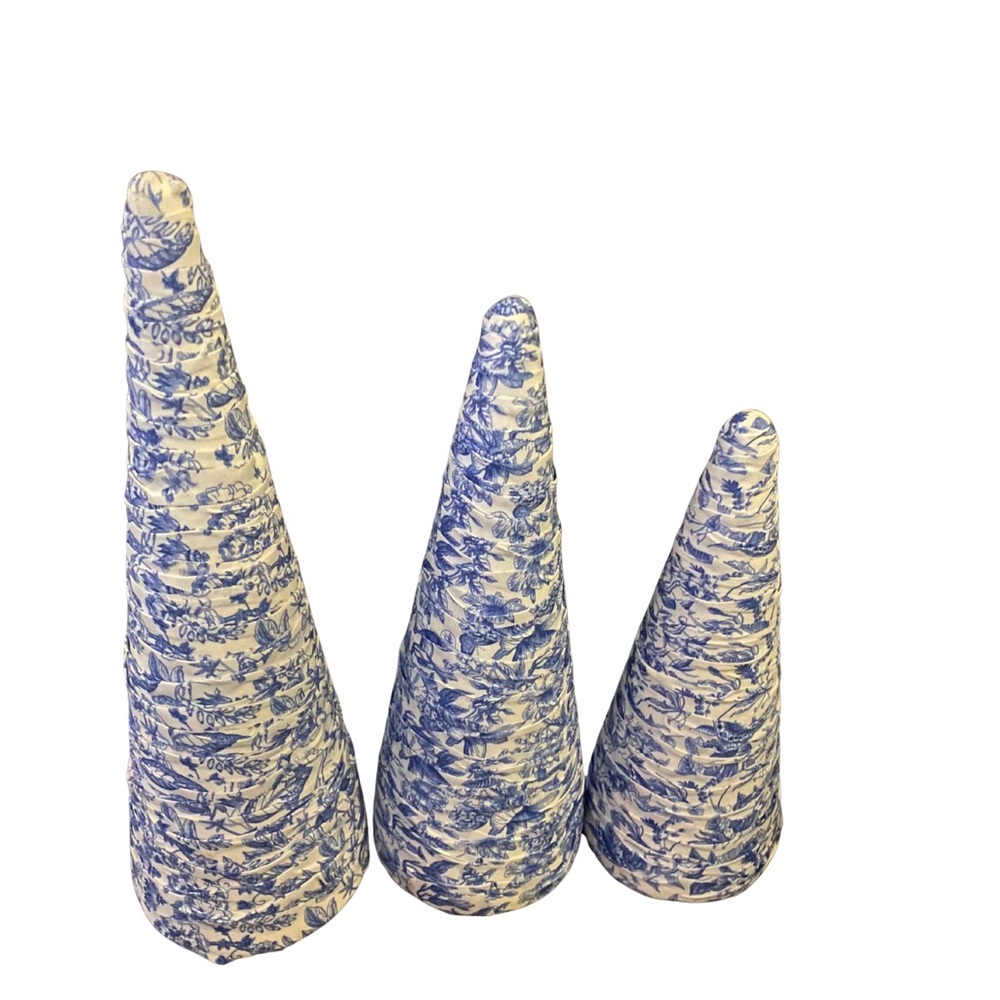 Blue and White Decorative Cone Set